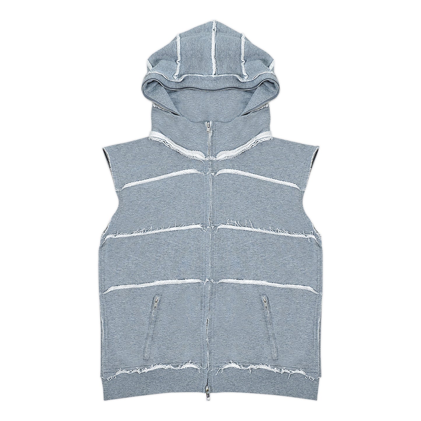 FUR ZIP UP HOODIE_GREY