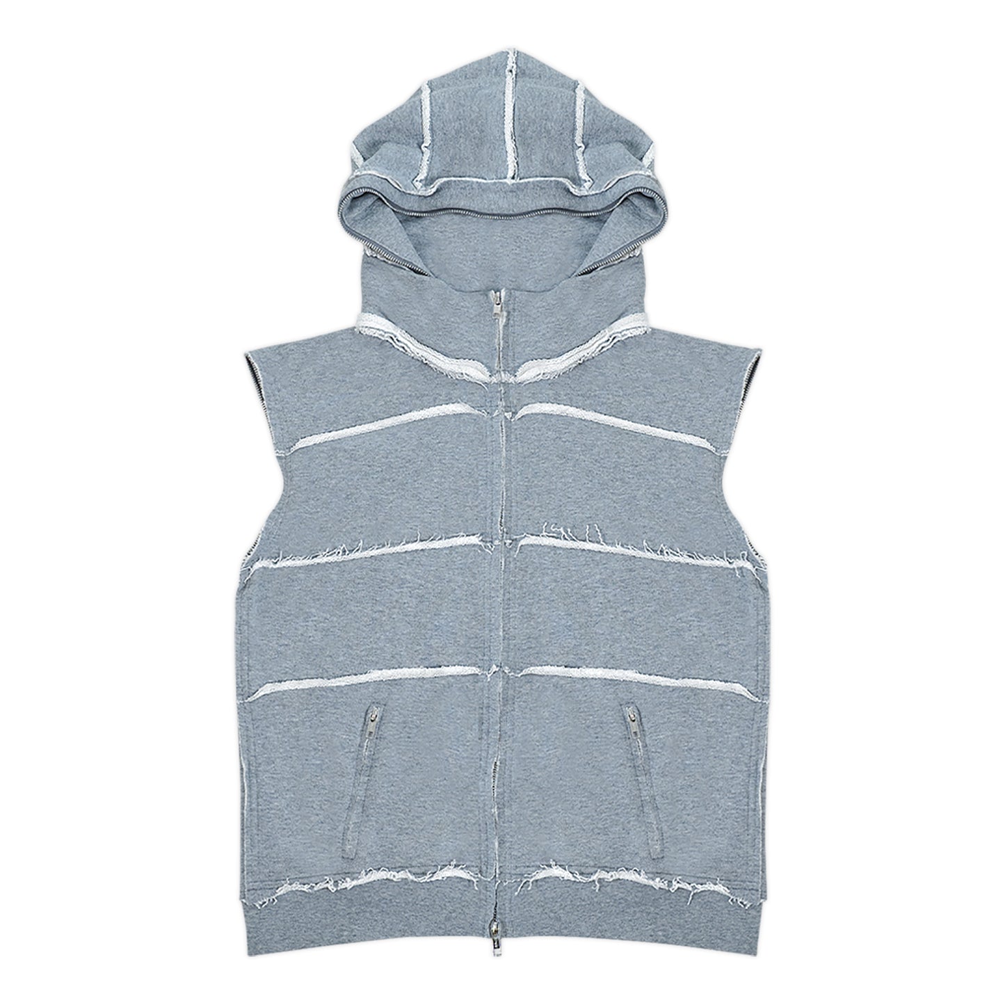 FUR ZIP UP HOODIE_GREY